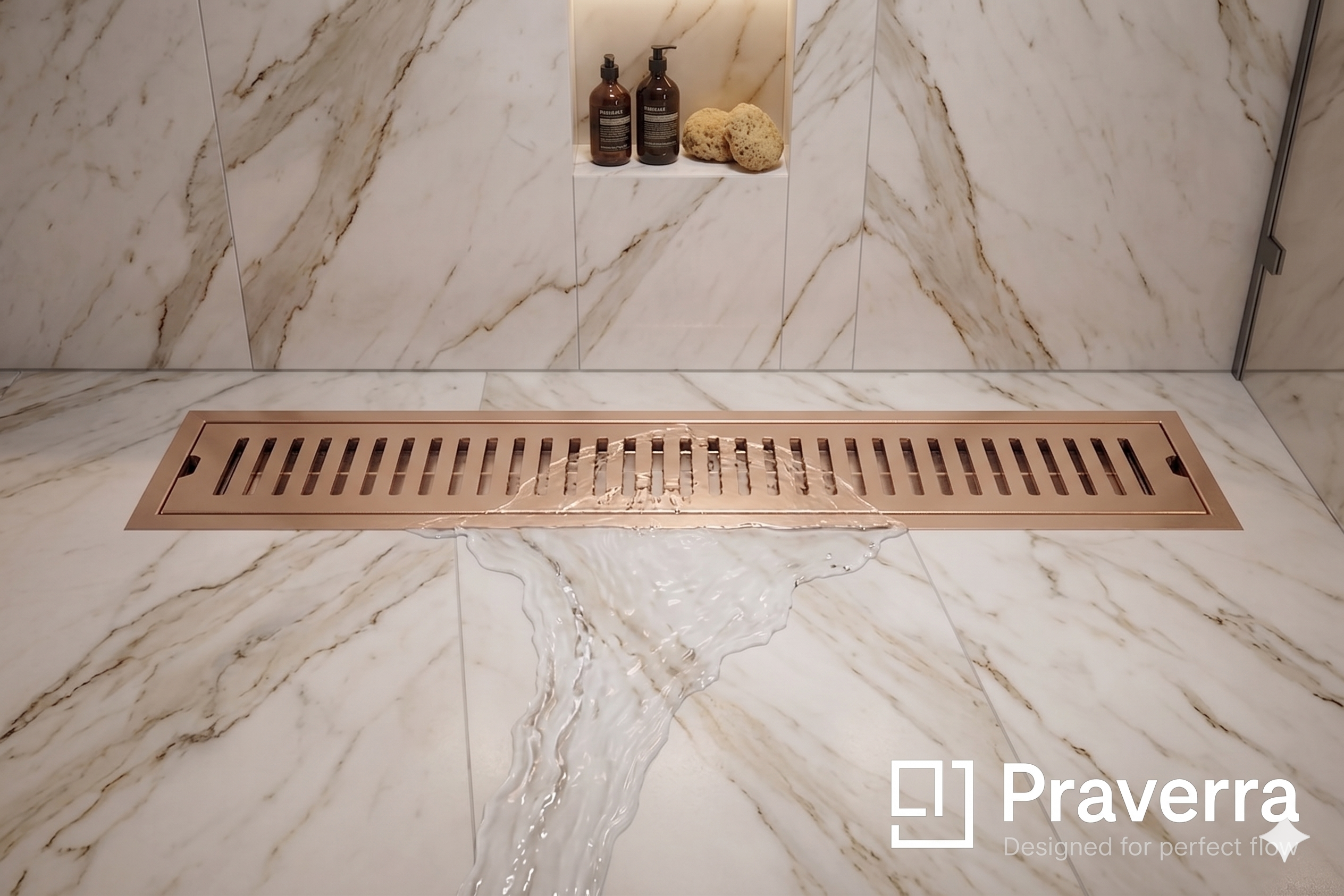Praverra Shower Drainer Rose Gold view 3